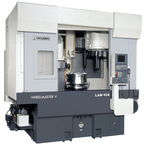 Centre de tournage CNC - LAW-V24 - OKUMA - vertical / 4 axes / à double tourelle