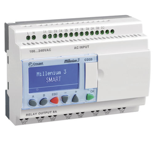 Automate programmable compact - CD12  - Crouzet - pour montage sur panneau / sur rail DIN / avec E/S intégrée