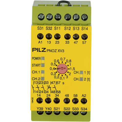 Relais de sécurité à montage sur panneau - PNOZ XV3 - PILZ - double canal / mono-canal / 24 Vcc