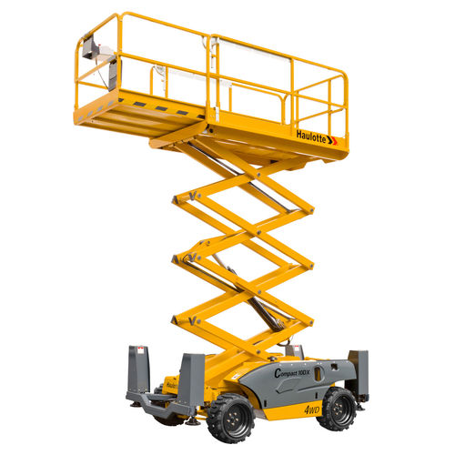 Nacelle élévatrice à ciseaux automotrice - COMPACT 10 DX - Haulotte - diesel / tout terrain / d'extérieur