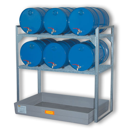 Rayonnage pour entrepôt de stockage - 360  - CEMO - double-face / à fûts avec bac de rétention / en acier