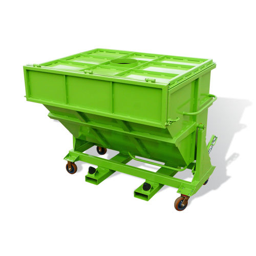 Benne auto-basculante pour aspirateur industriel - AS series - GOUBARD - pour déchets / pour chariot élévateur / avec roues