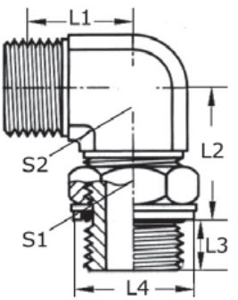 Raccord hydraulique - CMOA, DKO series - NORMYDRO - à visser / coudé / en acier inoxydable