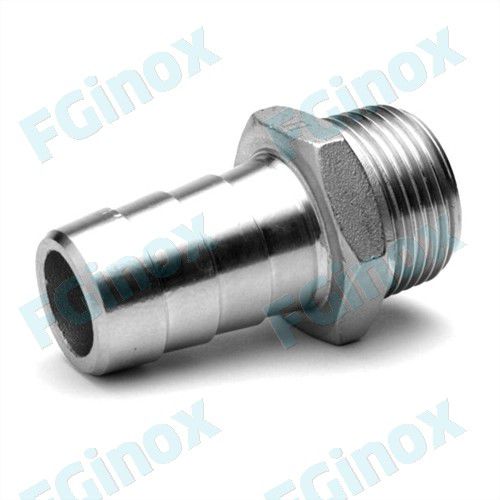 Adaptateur hydraulique pour tuyaux - AH25G - FG INOX - mâle-cannelé / en acier inoxydable / hexagonal