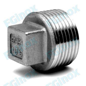 Bouchon à tête carrée - BC15G - FG INOX - rond / fileté / mâle