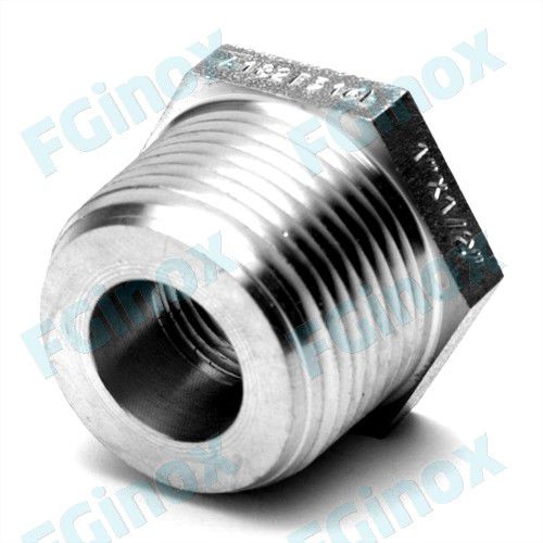 Réducteur Fileté En Acier Inoxydable V4A 316 – DN 25 à DN 20 (1″ X 3/4″) – Filetage Mâle Conique R / Femelle Cylindrique Rp – Pression PN 16 – Pour Installations Eau, Gaz