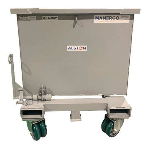 Benne basculante pour déchets - BBA500R-4221 - MANERGO - pour chariot élévateur / avec roues / automatique