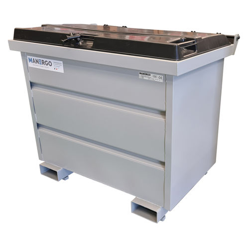 Benne à déchets en acier - BTR1000C - MANERGO - en acier galvanisé / pour matières plastiques