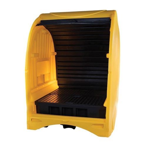 Abri de stockage pour 4 fûts - BPFJ485 - MANERGO - LLDPE / avec bac de rétention / mobile