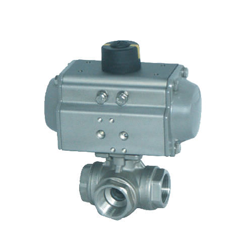 Vanne à boisseau sphérique - Q614(5)F-16P/R, DNV, CE - Zhejiang Kangsaite Valve Co., Ltd. - à commande pneumatique / 3 voies