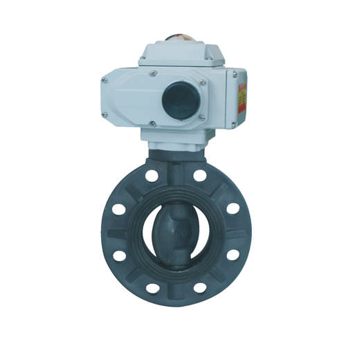 Vanne papillon - D971X-10PVC - Zhejiang Kangsaite Valve Co., Ltd. - à actionneur électrique / de régulation / pour air