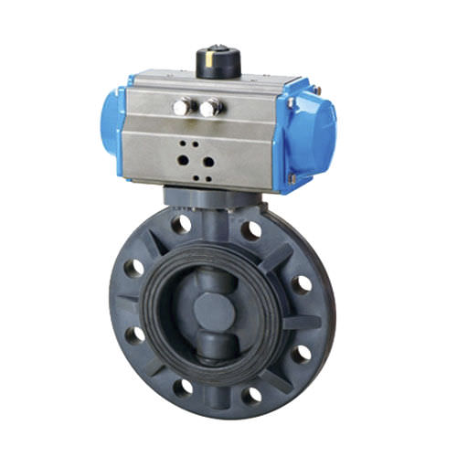 Vanne papillon - D671X-10PVC, DNV, CE - Zhejiang Kangsaite Valve Co., Ltd. - à commande pneumatique / en plastique