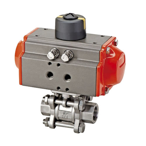Vanne à boisseau sphérique - Q611F-16P/R, DNV, CE - Zhejiang Kangsaite Valve Co., Ltd. - à commande pneumatique / 3 pièces