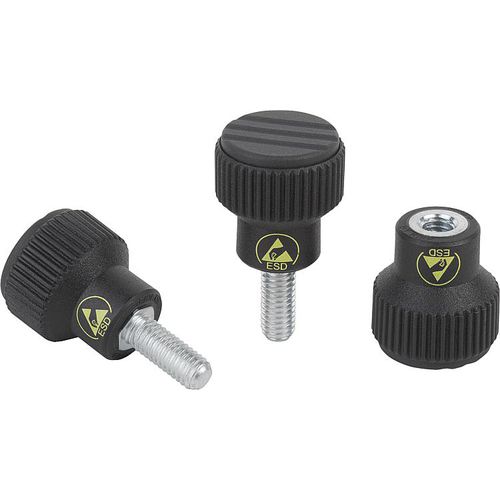Bouton moleté - 06092 - norelem - Éléments standard mécaniques - rond / en thermoplastique