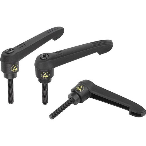 Manette indexable en acier - 06610 - norelem - Éléments standard mécaniques - à poignée plastique / filetée