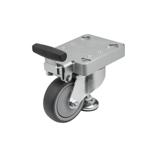 Roulette pivotante - 95092-01 - norelem - Éléments standard mécaniques - à platine / pour profilés en aluminium / en acier