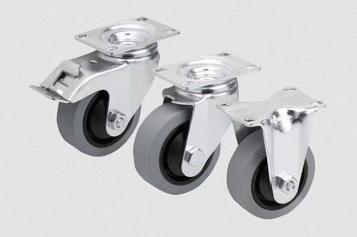 Roulette pivotante - 95019 series - norelem - Éléments standard mécaniques - fixe / à platine / élastique