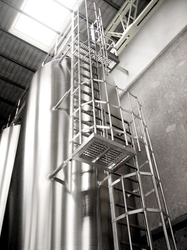 Échelle en acier inoxydable - VLS Technologies - fixe / à crinoline / pour plate-forme