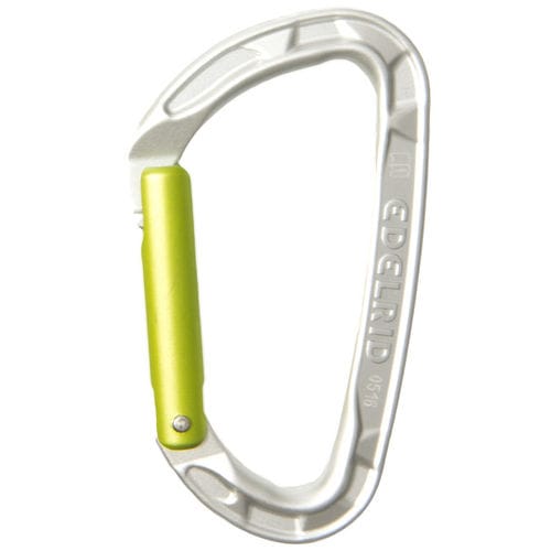 Mousqueton à verrouillage - 8 - 23 kN | PURE STRAIGHT  - Edelrid - en argent / asymétrique