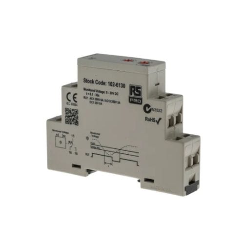 Relais de surveillance de tension - 102-6130 - RS PRO - de phase / monophasé / DC