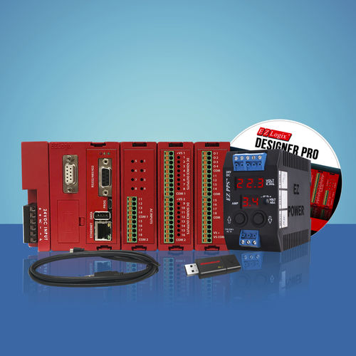 Automate programmable compact - EZRack Starter Kit - UTICOR Automation GmbH - sur rail DIN / avec cartes d'E/S extensible / RS232