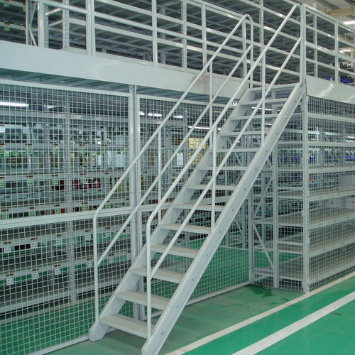 Mezzanine industrielle avec système de rangement - ISO9001,ISO14001 - Nanjing fuyuan technology co.,ltd - sur mesure / avec main courante / avec escaliers
