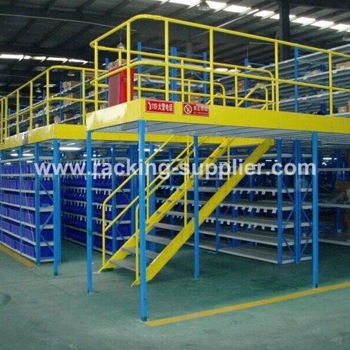 Mezzanine industrielle avec système de rangement - ISO9001,ISO14001,CE - Nanjing fuyuan technology co.,ltd - multi-étages / sur mesure / avec main courante