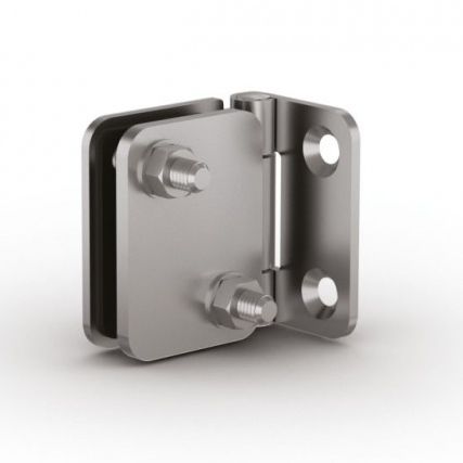 Charnière en acier inoxydable - 52-1-4040 - PINET INDUSTRIE - à visser / 180° / pour porte en verre