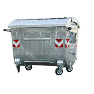 Conteneur à déchets en acier galvanisé - GRA-400 series - GRECO-ECOLOGY - pour déchets urbains / avec couvercle / à 4 roues