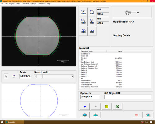 Logiciel d'analyse - Shaped Die - Conoptica as - de mesure / pour câble / 3D