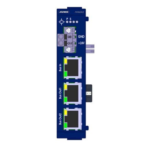 Routeur central - 705042 - JUMO GmbH & Co. KG - RJ45 / sur rail DIN / 3 ports