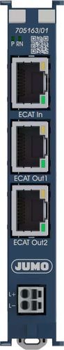 Module de communication EtherCAT - JUMO I/O system communication module 3-channel - JUMO GmbH & Co. KG - RJ45 / 3 ports / sur rail DIN