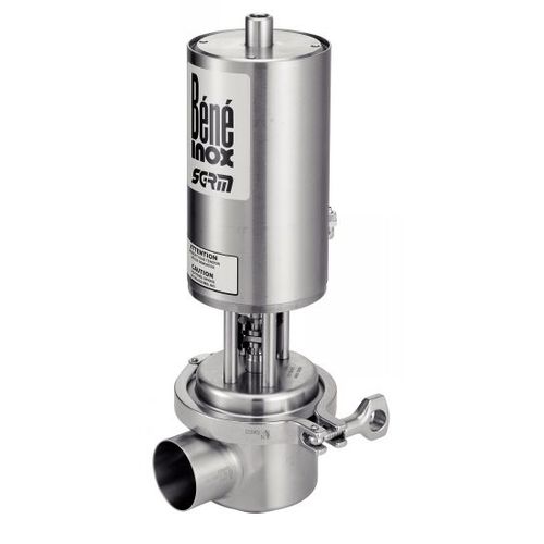 Vanne à clapet - 61331 - BENE INOX - à commande pneumatique / pour liquides alimentaires et boissons / à siège