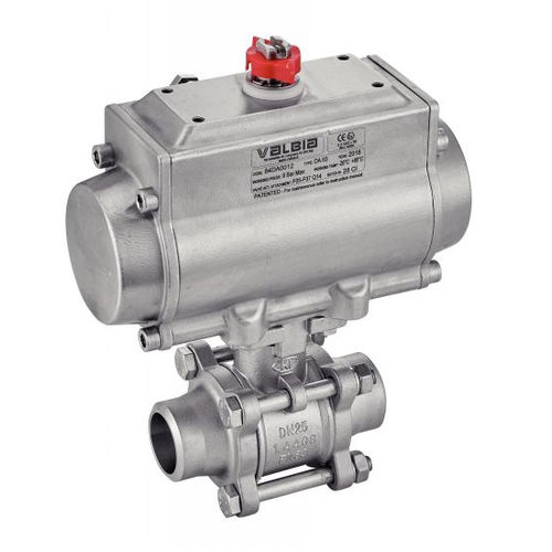 Vanne à boisseau sphérique - 50075 - BENE INOX - pneumatique / d'arrêt / 3 pièces