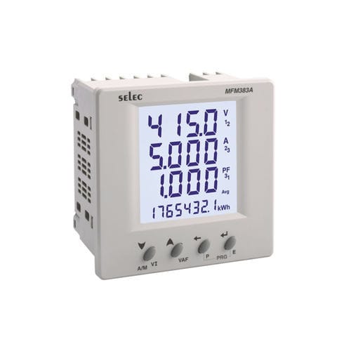 Multimètre numérique - MFM383A series - SELEC Controls Pvt. Ltd. - monté sur panneau / CAT I / de fréquence