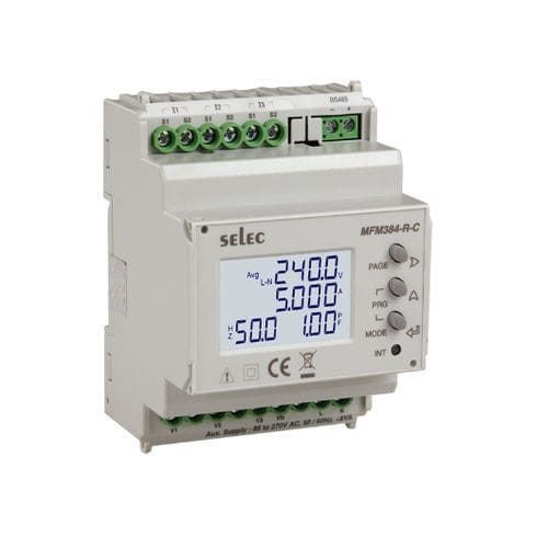 Multimètre numérique - MFM384-R-C series - SELEC Controls Pvt. Ltd. - sur rail DIN / CAT I / de fréquence