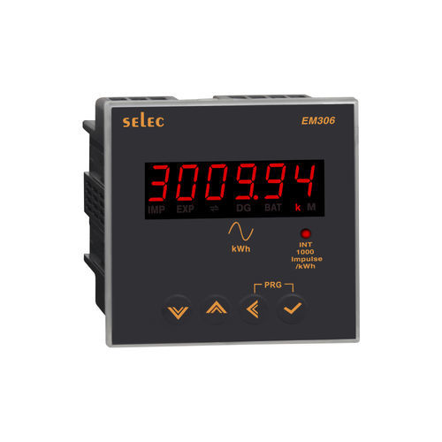 Compteur d'énergie électrique monophasé - EM306 series - SELEC Controls Pvt. Ltd. - pour montage sur panneau / à sortie numérique / RS-485