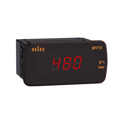 Voltmètre numérique - MV15 series - SELEC Controls Pvt. Ltd. - monté sur panneau / monophasé