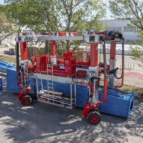 Chariot cavalier pour poutres préfabriquées en béton - IL60GC-90°RC - INDUSTRIAL LIFT - pour la manutention de conteneurs / pour charges lourdes / sur pneus