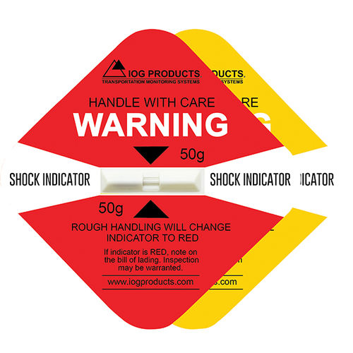 Indicateur de force - IOG Products, LLC - Impact-O-Graph Devices - d'impact / étiquette / inviolable