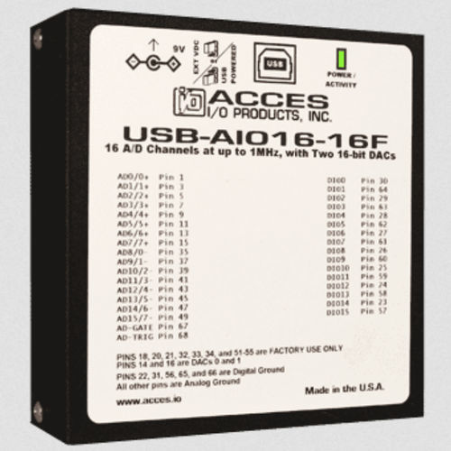 Module E/S analogique - USB-AIO16-16F - ACCES I/O Products, Inc. - USB / à 8 entrées analogiques / 16 canaux