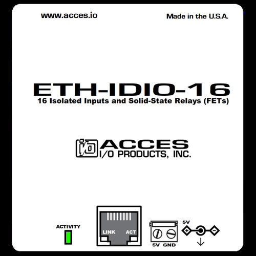 Module E/S numérique - ETH-IDIO-16 - ACCES I/O Products, Inc. - Ethernet / RJ45 / avec sortie relais