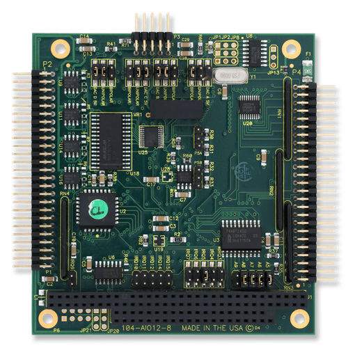 Carte d'E/S analogique - 104-AIO12-8 - ACCES I/O Products, Inc. - à 24 E/S / sur circuit imprimé / jumper