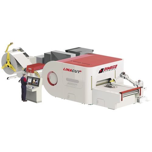 Ligne de découpe laser à fibre - DIMECO - pour métal / d'empilage / alimentée par bobine