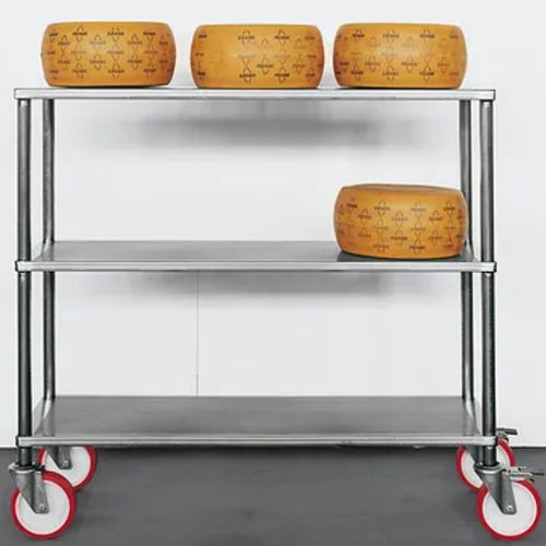 Chariot de manutention - Caseartecnica Bartoli - en acier inoxydable / 3 niveaux / pour fromage