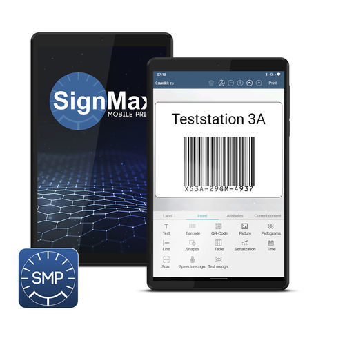 Logiciel de création d'étiquettes à codes-barres - SignMax MP - Max Systems GmbH - d'impression d'étiquettes / Androïd