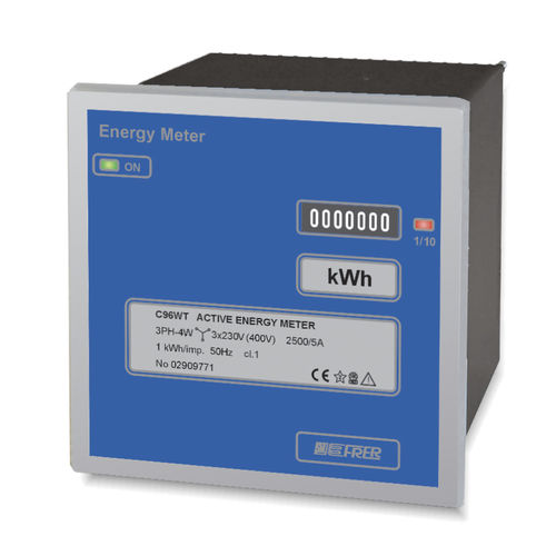 Compteur d'énergie électrique triphasé - C96W series  - FRER - pour montage sur panneau / 50 Hz / sortie à impulsion