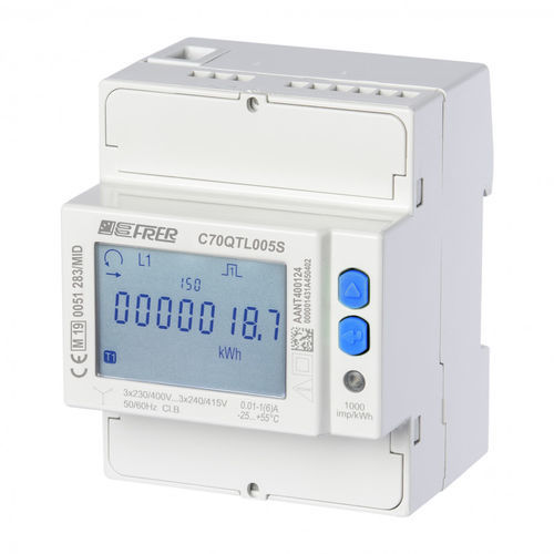 Compteur d'énergie électrique triphasé - C70QTL005S4CAD - FRER - sur rail DIN / sortie à impulsion / avec transformateur de courant