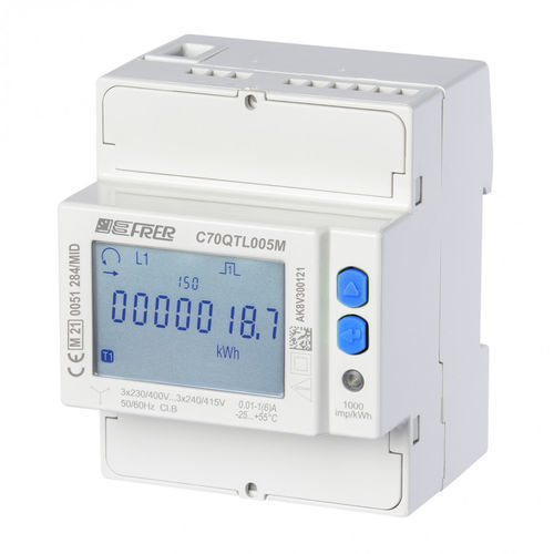 Compteur d'énergie électrique triphasé - C70QTL005M4CAD - FRER - sur rail DIN / Modbus / sortie à impulsion