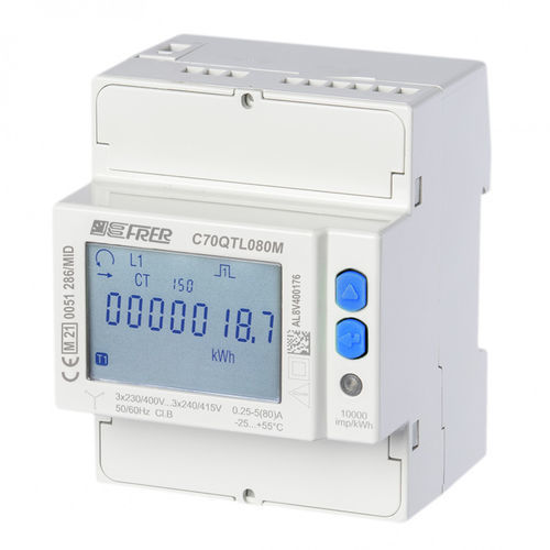 Compteur d'énergie électrique triphasé - C70QTL080M4CAD - FRER - sur rail DIN / Modbus / avec communication intégrée
